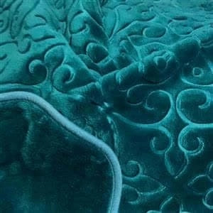 پتو گلبافت طرح گل برجسته تک رنگ - کله غازی