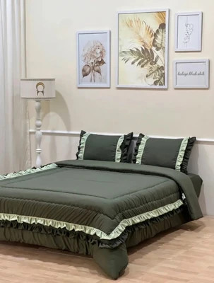 روتختی چین دار (دوچین) نخ پنبه براش رنگ سفید طوسی _ ارسال رایگان